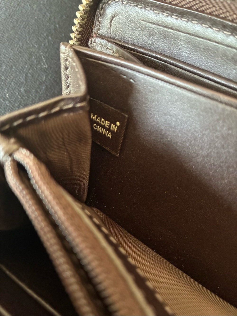 Coach Signature Jacquard Red Zip Around Wallet Leather Trim - Picture 5 of 15